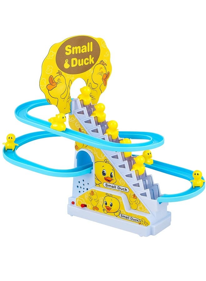 BRAVIADECOR Bravia Slide Toy Race Duck Track Set, Duck- 3 Piece, 2AA Bettery, Funny Automatic Stair-Climbing Duck Roller Coaster Escalator Toy with Flashing Lights & Music Gift for Kids 3+ Model-1 - Image 1